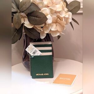 Michael Michael Kors Green and White Card Holder